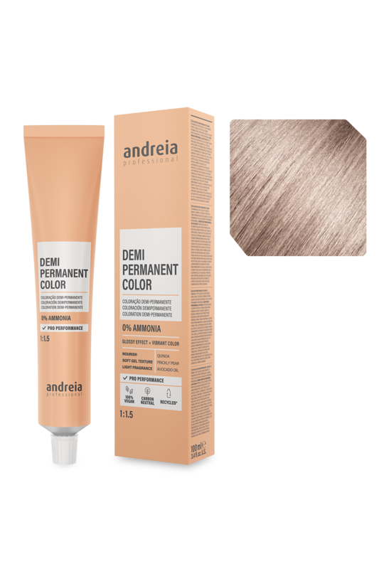 Andreia Coloração Demi Permanente 10.23 Louro Platinado Frio Beige 100ml