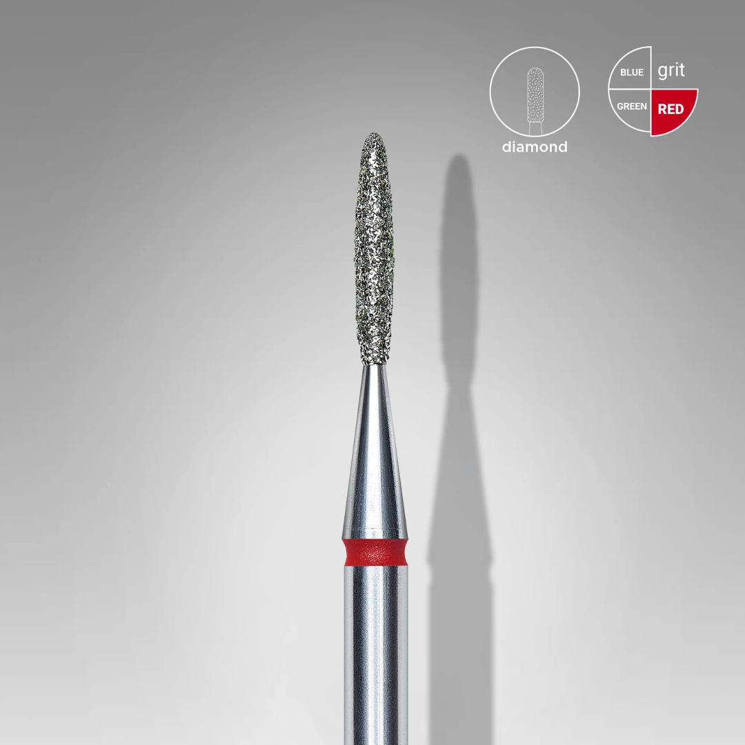 Staleks Broca Diamante Flame- Red Grit 1.4MM - 8MM