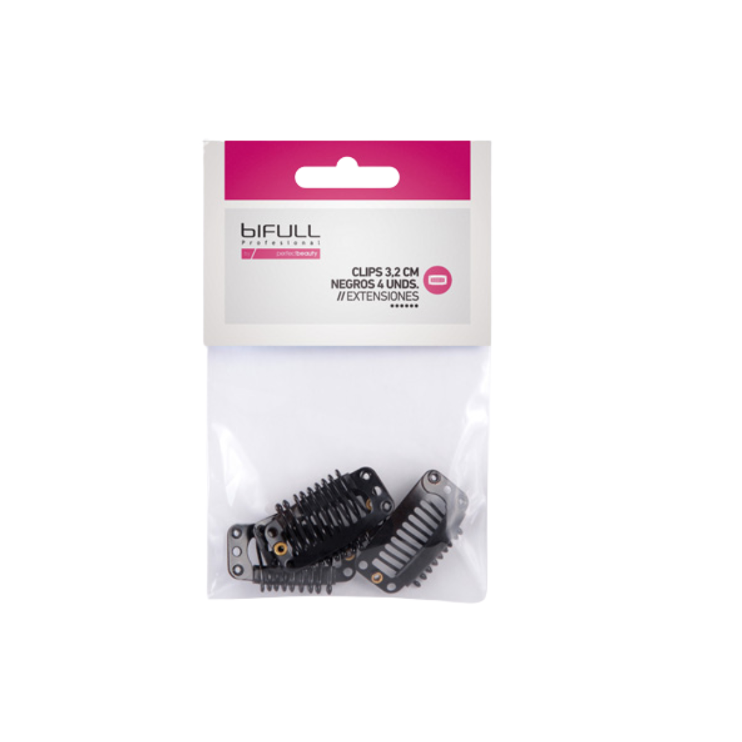Clips de Extensões 3,2 cm Negros – 4 Unidades