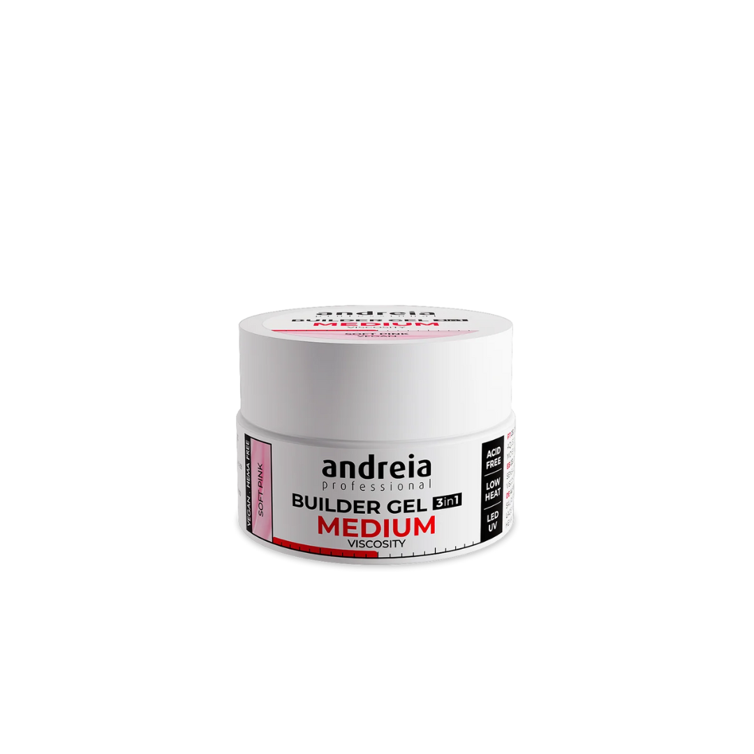 Builder Gel Medium Viscosity Soft Pink 22 g – Andreia Professional