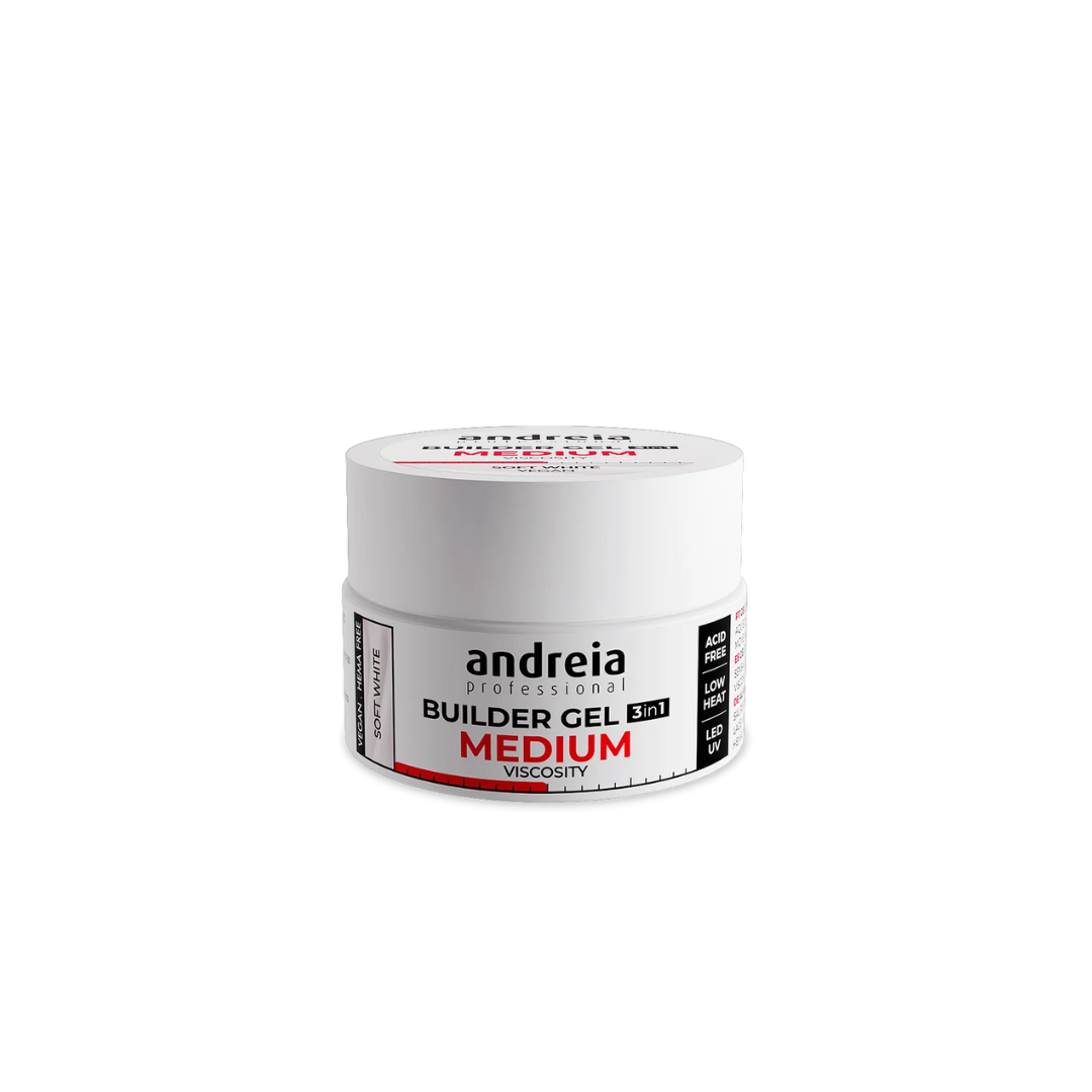 Builder Gel Medium Viscosity Soft White 22 g – Andreia Professional