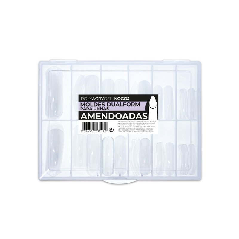 Moldes Inocos Dual Form Tips para Unhas Amendoadas