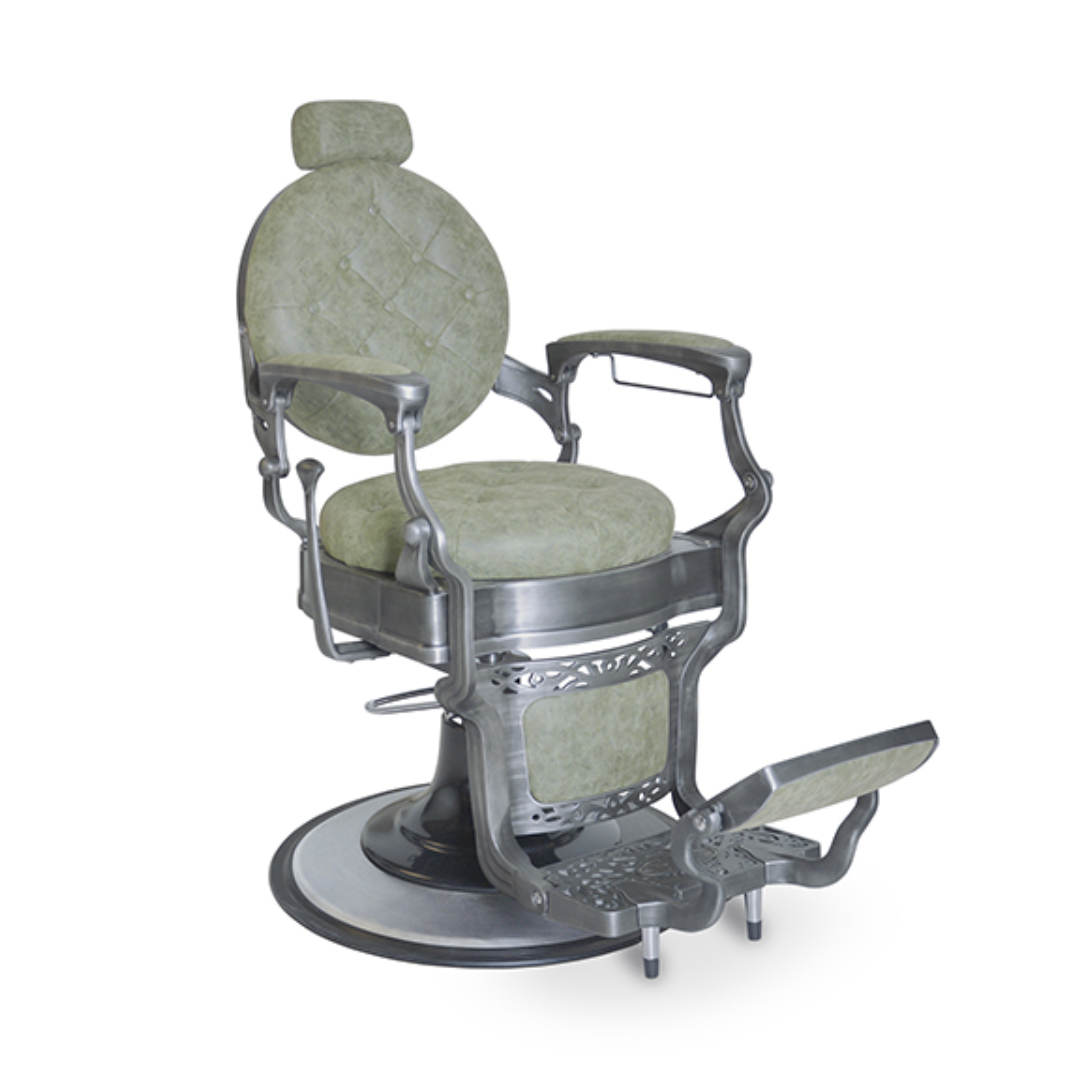 Cadeira de Barbeiro Olympus Verde Envelhecido