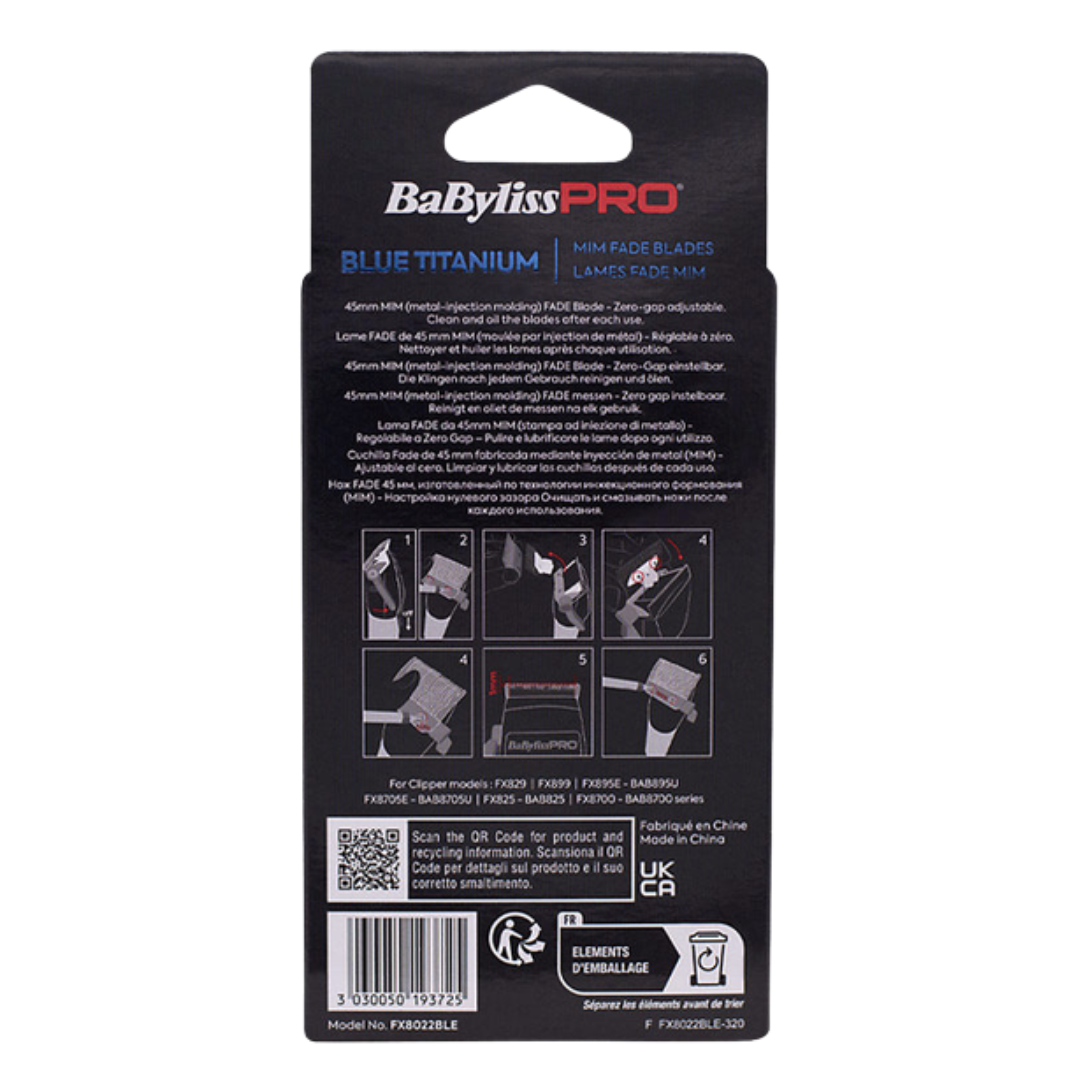 Lâmina Clipper Blue Titanium Fade FX8022BLE BaBylissPRO - Image 3
