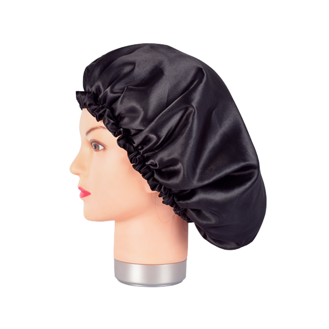 Touca de Cetim Preto Anti Frizz