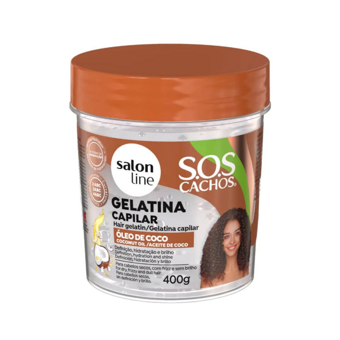 Salon Line S.O.S Cachos Gelatina Óleo de Coco 400g