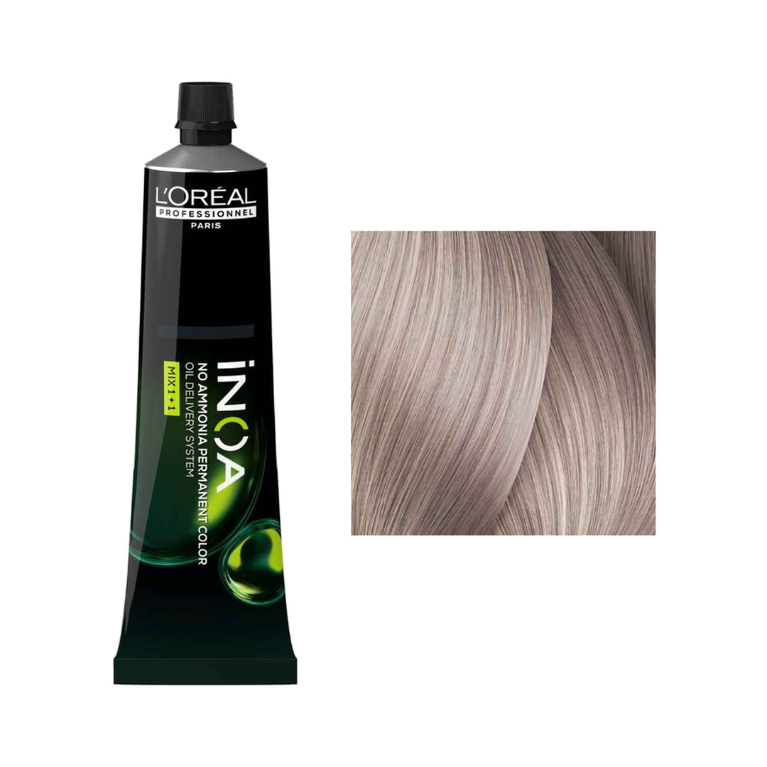 L´Oréal Professionnel iNOA 10.21 Louro Muito Muito Claro Irisado Cinza Coloração Permanente Sem Amoníaco 60 g