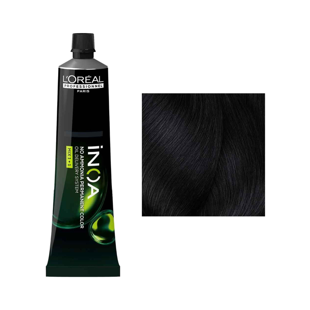 L´Oréal Professionnel iNOA 2.10 Preto Azulado Coloração Permanente Sem Amoníaco 60 g