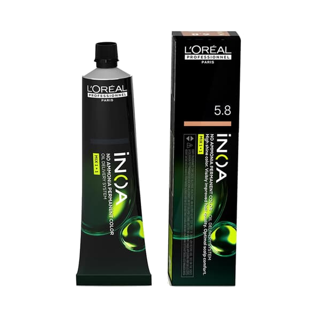 L´Oréal Professionnel iNOA 5.8 Castanho Claro Moca Coloração Permanente Sem Amoníaco 60 g