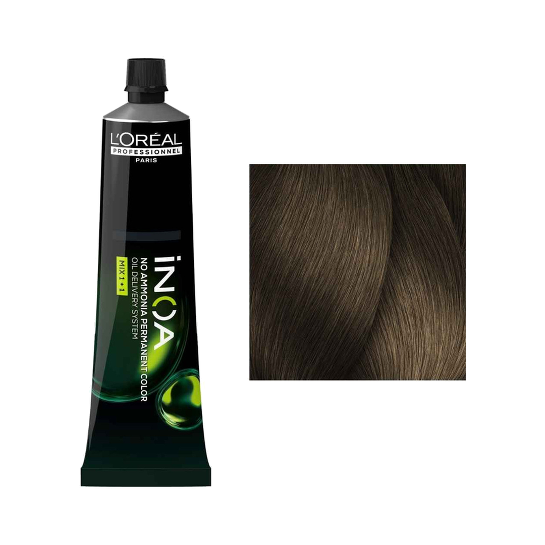 L´Oréal Professionnel iNOA 7.18 Louro Cinza Moca Coloração Permanente Sem Amoníaco 60 g