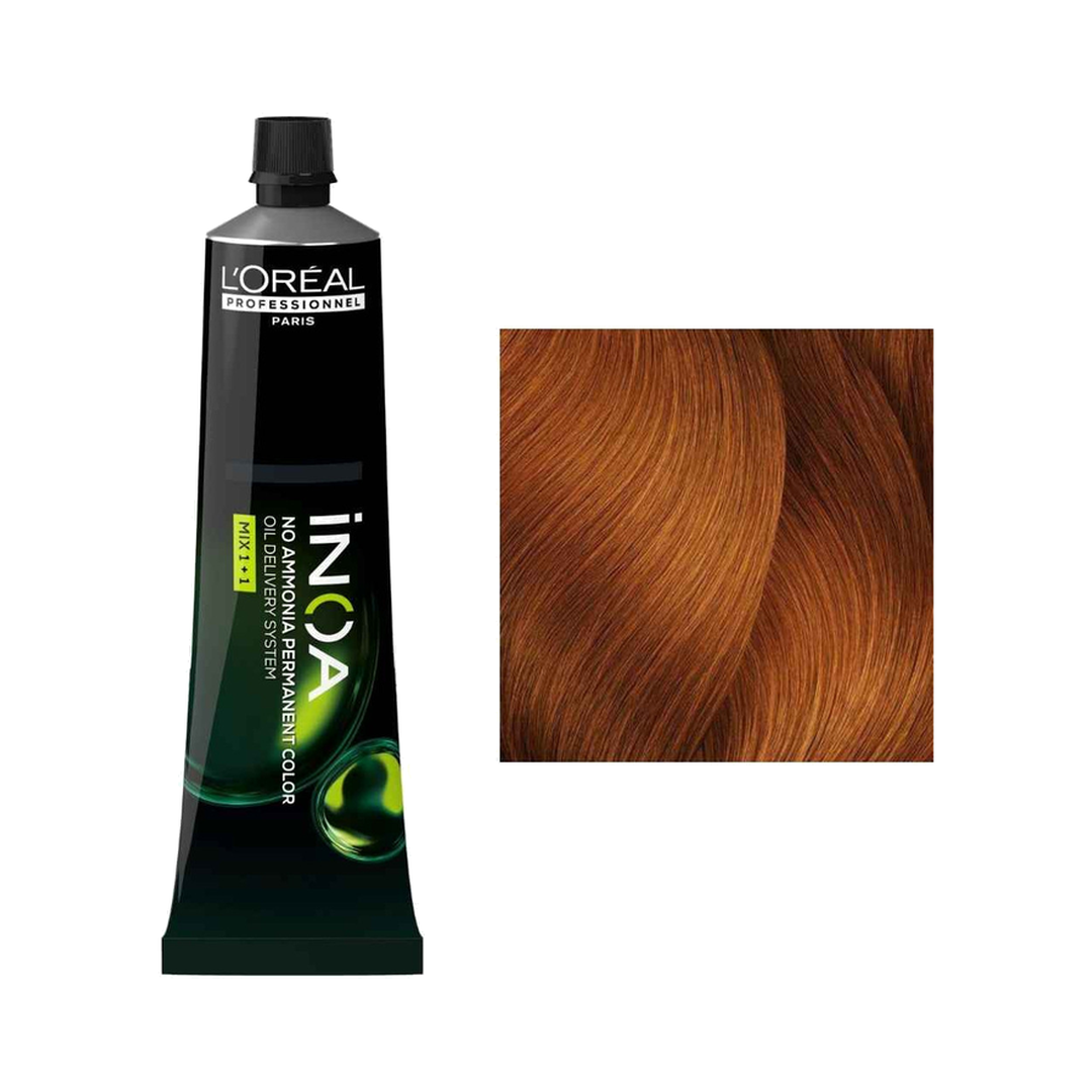 L´Oréal Professionnel iNOA 7.43 Louro Acobreado Dourado Coloração Permanente Sem Amoníaco 60 g