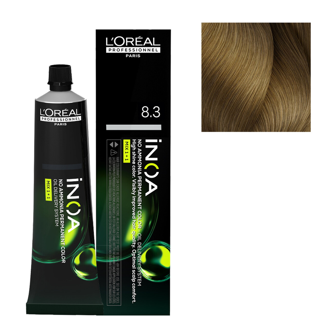L´Oréal Professionnel iNOA 8.3 Louro Claro Dourado (Fundamental) Coloração Permanente Sem Amoníaco 60 g