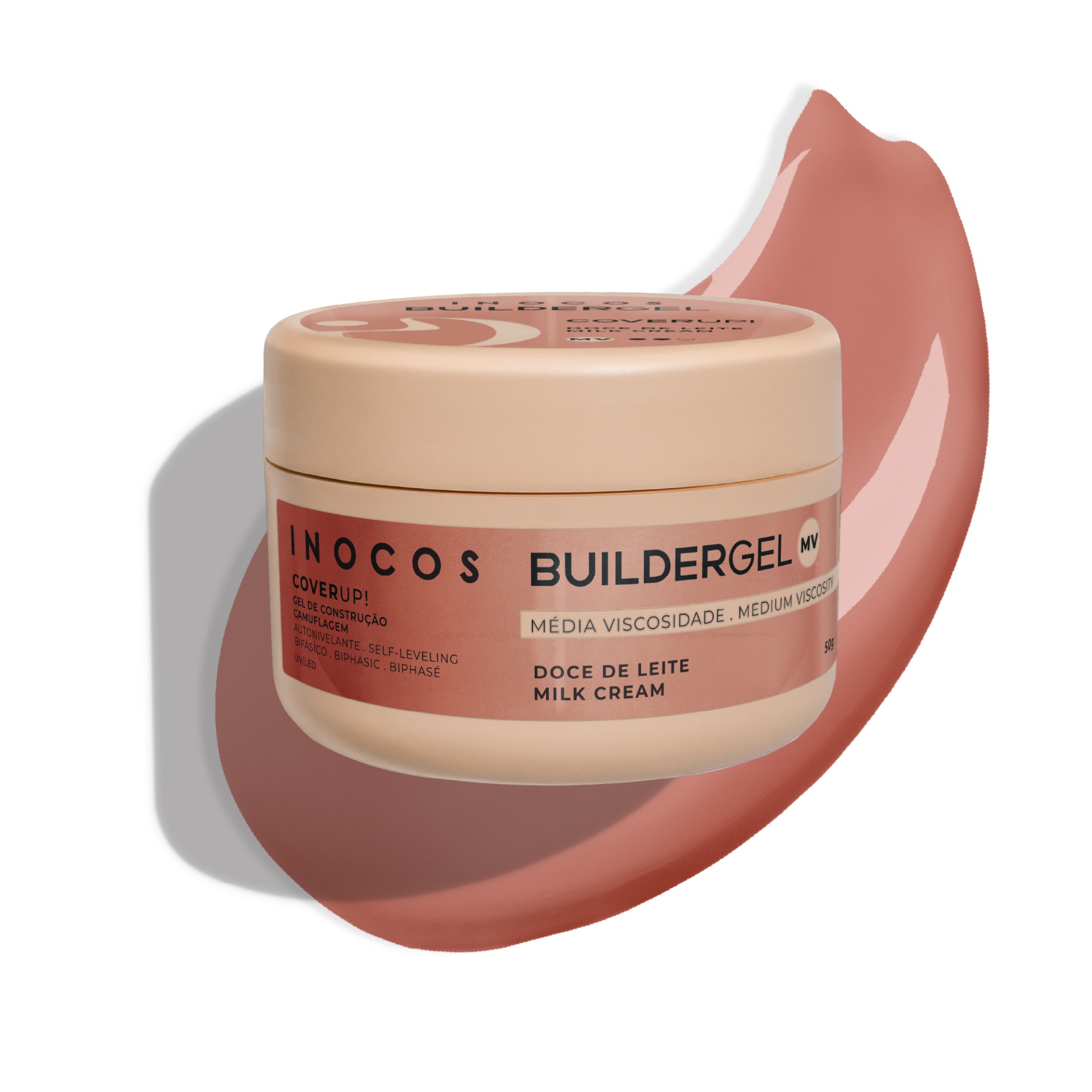 INOCOS Builder Gel Cover Up Doce de Leite Média Viscosidade 50 g