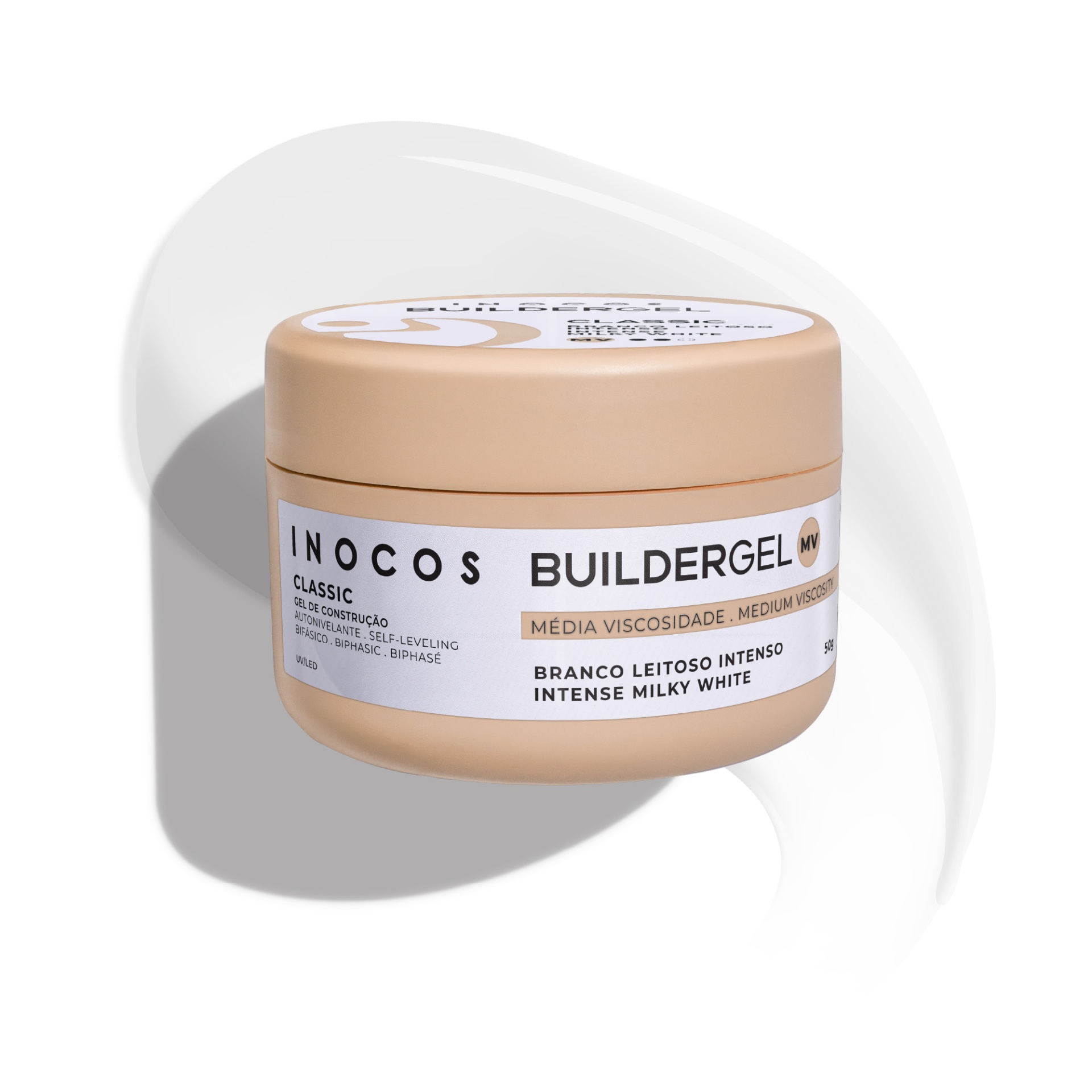 INOCOS Builder Gel Classic Branco Leitoso Intenso Média Viscosidade 50 g